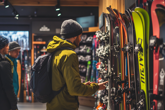 Personne qui choisi ses futur skis 